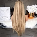 Miniatyrbild 3 av 4: Kvinnor Blond Modeperuk Lång Rak Rot Ombre Cosplay