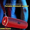 Miniatyrbild 4 av 5: Trådlös 3D-surround Bluetooth-högtalare för utomhusbruk Caixa de Bluetooth 200W Högeffekts Portabel Bas TWS/FM (Svart)