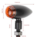 Miniatyrbilde 3 av 4: 2 stk. Motorsykkel Bullet Blinklys Indikator Lampe Passer for Honda (Svart Skall Gul Linse)