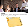 Miniatyrbild 5 av 5: Serveringsbricka i europeisk stil, lätt lyxig dekorativ rektangulär matbricka med blommig dekor för vardagsrum KTV Hotell Guld S