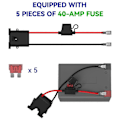 Miniatyrbillede 2 af 5: Ledningsnetstik til Power Wheel 12-Volt SLA Batteri, med 5 stk. 40A Sikringer, også til Batterier med F2 Terminaler