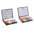 Miniatyrbillede 3 af 5: 2 STK. Sticky Notes Tabs til Sidemarkører, Memoblok med Kalender og Læderomslag, Skrivebordsblok