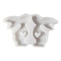 Miniatyrbilde 1 av 5: Påske Kyssende Kanin Silikonform DIY Kjærlighet Kanin Skilt Ornament Form Håndlaget Dekorasjon Håndverk Laging Epoksy Resin Støpeform