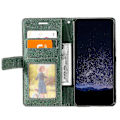 Miniatyrbillede 2 af 5: Til Samsung Galaxy Xcover 5 Wallet Case Linjer Præget PU Læder Telefon Bagcover Green