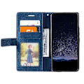 Miniatyrbillede 2 af 5: Til Samsung Galaxy Xcover 5 Wallet Case Linjer Præget PU Læder Telefon Bagcover Blue