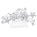 Miniatyrbillede 1 af 5: Rhinestone Faux Pearl Indlagt Blomst Hårkam Hårnål Brude Bryllupstilbehør Qinhai