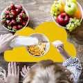 Miniatyrbilde 5 av 5: Barneservise - Silikon Skyformet Spisebrikke Sklisikker Spisebrikke For Baby Småbarn, gjenbrukbare Spisebrikker Yellow