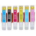 Miniatyrbillede 1 af 5: 6 stk. blækpatron genanvendelig sort cyan magenta gul lys cyan lys magenta printer refill blækpatron udskiftning T2431 T2432 T2433 T2434 T2435