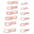 Miniatyrbilde 4 av 5: 170 stk. Kobber Batterikabelender 12 Størrelser Rørformede Ring SC Terminaler AWG4 AWG6 AWG8 AWG10 AWG12