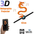 Miniatyrbild 5 av 5: WIFI 3D Holografisk Projektor APP Kontroll 224LED Holografisk Spelare för Bild Video Butik Annonsering Display EU-kontakt