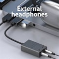Miniatyrbilde 1 av 5: 7.1 Kanal Lydkort Ekstern 3.5mm USB Adapter USB til Mikrofon Høyttaler Lydgrensesnitt for Bærbar Datamaskin