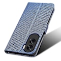 Miniatyrbilde 5 av 5: Wallet Flip Cover-deksel for Honor 90 Lite 5G / X50i 5G PU-lær Diamanttekstur Stativ Støtsikker Blue