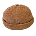 Miniatyrbild 1 av 5: Retro Brimless Corduroy Hatt med Justerbar Arbetarhatt Hispter Hatt Docker Mössa Camel