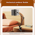 Miniatyrbild 5 av 5: Latmansfäste Tabletthållare Skrivbordsstativ Justerbar Vikbar Arm Tabletthållare Vit