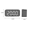 Miniatyrbild 2 av 5: LED digital väckarklocka med Bluetooth 5.1 Uppladdningsbar Portabel Musikspelare Stöd TF-kort AUX-anslutning Vit