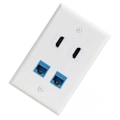 Pikkukuva 2 / 5: 4-porttinen seinälevy, 2-porttinen Cat6 Ethernet naaras-naaras + 2-porttinen -yhteensopiva naaras-naaras seinälevy
