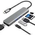 Pikkukuva 1 / 5: 6-in-1 USB C Hub -moniporttisovittimet, Mac-dongle 4K HDMI:llä, 100 W:n pikalataus, USB-C ja 3 USB-A 5 Gbps:n dataporttia, USB 2.0