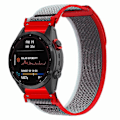Miniatyrbillede 2 af 5: Til Coros Vertix 2 / Garmin Fenix 7X / 6X / 5X 26mm Trail Loop Nylonbånd Blød Urrem - R Red  Grey Red