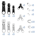 Miniatyrbillede 2 af 5: 85 stk. Lynlås Reparationssæt Lynlås Slider Redningssæt Universal Lynlås Udskiftning Jakke Tøj Taske Telt Reparations Tang Syværktøj 5# 8#