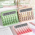 Miniatyrbillede 5 af 5: Desktop 12-cifret sød lommeregner, mekanisk switch-design, stor LCD-skærm med store knapper, gradient pink