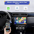 Miniatyrbild 3 av 5: Android 13 Bilstereo Trådlös Carplay Android Auto, 2 Din 10 Tum Pekskärm Bilradio GPS WiFi Bluetooth Backkamera