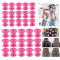 Hårcurlers för natten, 30 st silikonhårcurlers, hårcurlers utan värme, magiska DIY-rollers i silikon för hårstyling, 2 storlekar (rosa)