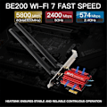 Miniatyrbillede 5 af 5: Wifi 7 Pcie Trådløs Adapter Be200 Bluetooth 5.4 Tri Band 2.4G/5G/6Ghz 8774Mbps /11 64Bit Wifi 6E