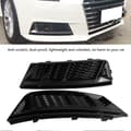 Miniatyrbillede 3 af 4: 2 stk. S4 Style Glossy Black Front Bumper Tågelygte Grills til A4 B9 2017?2018