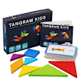 Miniatyrbild 1 av 4: Tangram Pusselset i Trä med 60 Mönsterkort för Barn Pedagogisk Lärleksak Presenter