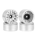 Pikkukuva 1 / 5: Hopeareunaiset 4 KPL 1,55 tuuman metallivanteet Axial SCX10 Ghost TRX4 TRX6 D90 1/10 RC Crawler -autoihin