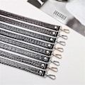 Miniatyrbild 3 av 5: Justerbar Lång Läder Crossbody Axelväska Ersättningsrem Handväska Bälte Deep Coffee  Silver Button
