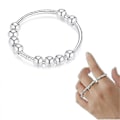 Miniatyrbillede 1 af 5: 925 Sterling Sølv Anti Angst Ring Til Kvinder Mænd Fidget Ringe Mod Angst Angst Ring Med Perler Spinner Ring 12