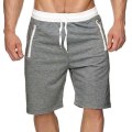 Miniatyrbild 1 av 3: Herr Enfärgad Dragsko Strandshorts Sommar Casual Elastisk Midja Halvbyxor Badbyxor Badkläder Light Grey M