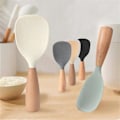 Miniatyrbillede 1 af 5: Mælke Grøn Silikone Risskovl Internet Berømthed Non-Stick Risske Ris Koger Special Risskovl