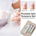 Miniatyrbild 3 av 5: 4 i 1 Nagelklippare Set Professionell Manikyr Set Portabla Resetillbehör Rosa Lila Grön Nagelsax Klippare Kit för Familj Vänner