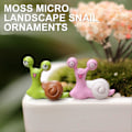 Miniatyrbillede 2 af 5: 2 stk./sæt Snegle Feindretning Ornamentale Flerfarvede Sjove Udtryk Hjem Bonsai Snegle Ornamenter til Sukkulenter Qinhai