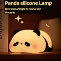 Miniatyrbillede 4 af 5: Sød Panda Natlampe Nyhed Dyre Sengelampe med Timer Touch Kontrol Dæmpbar Silikone Dekorativ Lampe