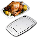 Miniatyrbillede 5 af 5: Rustfrit Stål Kalkun Negle Fad Stege Kylling Rack Kalkun Rack Stege Kylling Bakke Bage Grill Negle Bakke