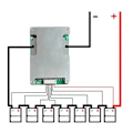 Pikkukuva 2 / 5: 24V 50A 6S Litiumakku Suojalevy Tehoakun Tasapainotus/Parannus PCB BMS Suojalevy