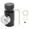 Miniatyrbillede 1 af 5: Soda CO2 Cylinder Påfyldningsadapter Konnektor Sæt med ASA 3000psi Trykmåler Sort