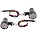Miniatyrbillede 1 af 4: Metal Skal Retro Gitter Motorcykel Blinklys LED Bremselys Flash Lampe (Sort)