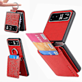 Miniatyrbillede 1 af 5: Litchi Tekstur Læder Telefon Cover Til Motorola Razr 40 Red