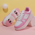 Miniatyrbild 2 av 7: Rullskridskoskor Barn Sneakers med Hjul Barn Rullskridskor Mode Utomhussportskor Flickor Pojkar white pink 32