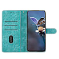 Pikkukuva 4 / 5: Kukkakuvioinen nahkakotelo Motorola Moto G9 / G9 Play / E7 Plus -puhelimelle Sky Blue