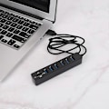 Pikkukuva 2 / 5: USB-keskitin pitkällä kaapelilla, 6 porttia, suuri laajennus, Plug and Play, Hot Swappable -tiedonsiirto, ABS-kortinlukija, SD/TF-datakeskitin kannettavalle tietokoneelle