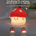 Miniatyrbillede 4 af 5: Sød Svampe Natlampe Blødt Lys Flicker Fri Timer Funktion Genopladelig 2 Niveauer Dæmpbar Natlampe Sengelampe