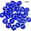 100 st Plast ID-nummerbrickor 1-100 Graverade Nummer ID-bricka Färgade För Nyckelring fdW Blue