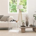 Miniatyrbillede 4 af 5: Akryl Sofabord Firkantet Sidebord Accentbord Sofa Natbord Klart Dobbelt Lag Snack Te Sidebord til Værelse
