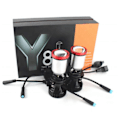 Miniatyrbillede 1 af 4: 2 STK H4 LED Forlygtepære MINI Dobbelt Lys Super Lys Spotlight Forlygte Projektor Linse til Bil Motorcykel
