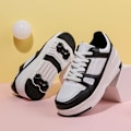 Miniatyrbild 2 av 8: Rullskridskoskor Barn Sneakers med Hjul Barn Rullskridskor Mode Utomhussportskor Flickor Pojkar white black 34
